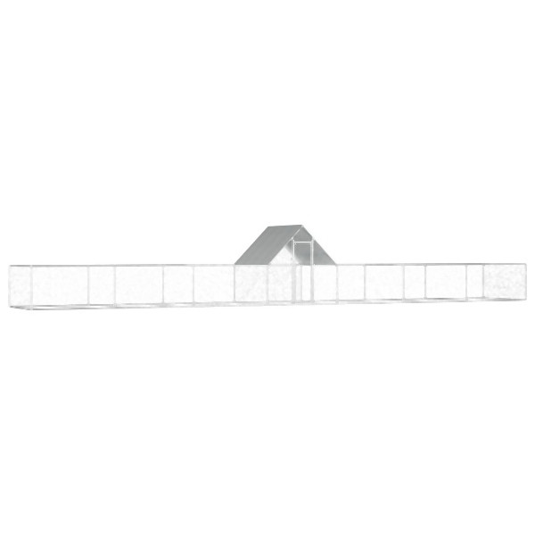 vidaXL Hühnerstall 14x2x2 m Verzinkter Stahl, Silber, 144564
