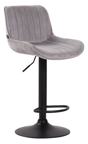 CLP Barhocker Lentini Samt schwarz, grau, 318272, 4251756455064