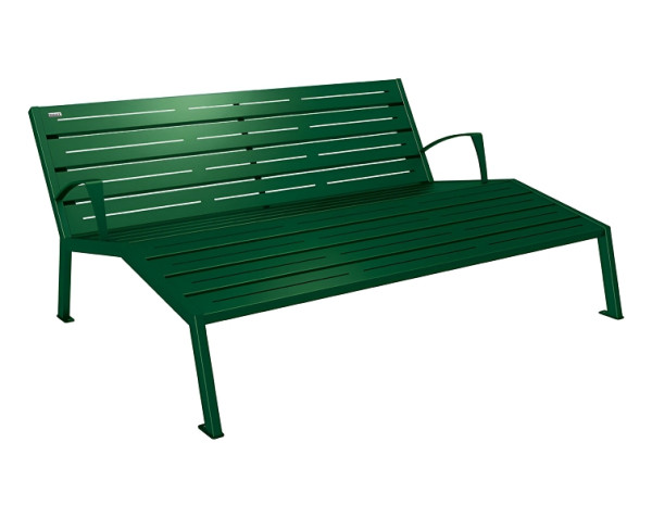 Procity Liegestuhl Silaos®, Mit Armlehne, 100% Stahl, RAL 6005/RAL 6005, 209663.6005