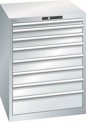LISTA Schubladenschrank 36x36E (BxTxH) 717x725x850mm KEY Lock, Lichtgrau, Schubladen: 8, 14.408.020