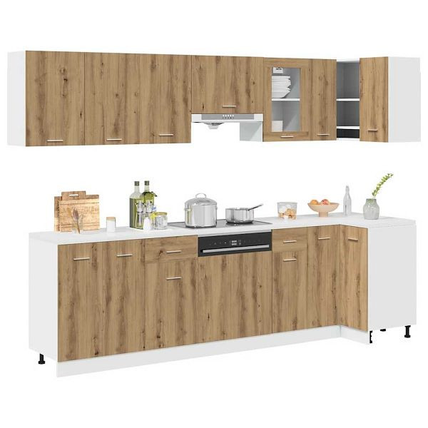 vidaXL 11-tlg. Küchenschrank-Set Artisan-Eiche Holzwerkstoff, 3328580