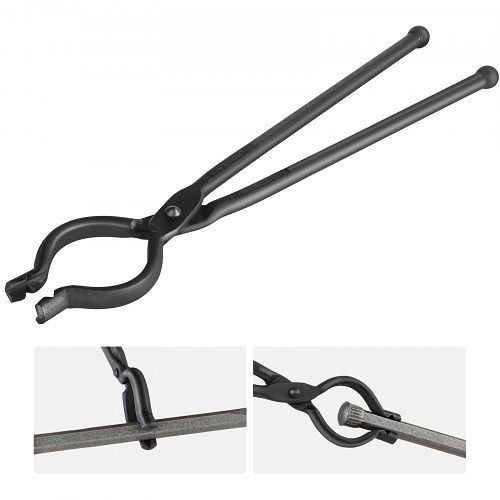 VEVOR Schmiedezange, 461 × 68 × 18 mm V-Bit-Schmiedezange 96 ± 5° Maximaler Backenwinkel, V-Bit-Zange aus Kohlenstoffstahl, DZQDPQVBIT18NH62CV0