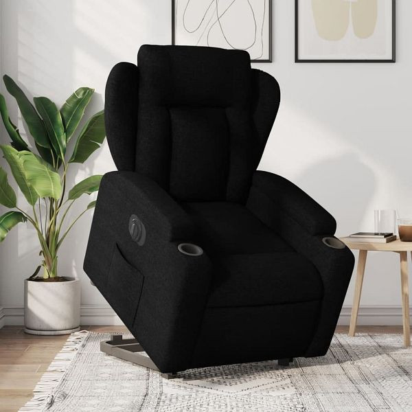 vidaXL Relaxsessel mit Aufstehhilfe Elektrisch Schwarz Stoff, 3204508