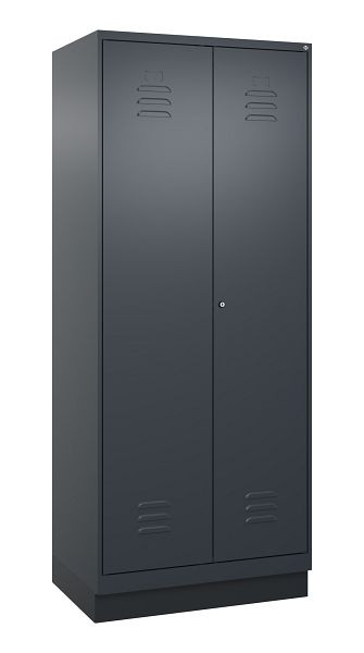 C+P Umkleidespind Classic PLUS, Doppel-Spind, Sockel, 2 Abteile, 1950x800x500mm, 7016/7016, Zylinderschloss, 080022-22P S10027