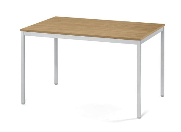 Deskin Konferenztisch PROFI MODUL, Platte Eiche hell, Gestell Alusilber RAL 9006, B 1200 x T 800 x H 728 mm, 359379