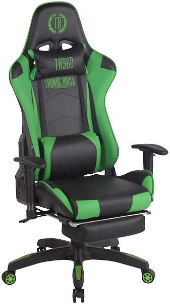 CLP Racing Bürostuhl Turbo mit Fußablage, schwarz/grün, 1916693125