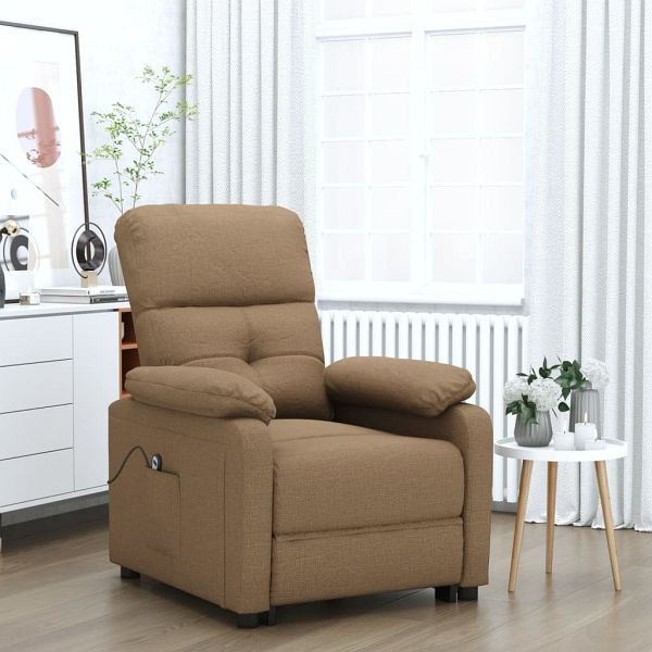 vidaXL Relaxsessel Elektrisch Braun Stoff, 3073806, 8720286549933