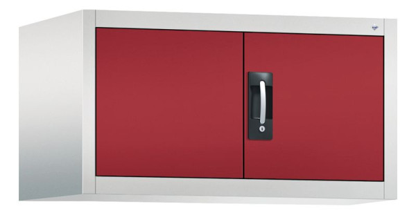 C+P Aufsatzschrank Acurado, H500xB930xT600mm, Farbe: Lichtgrau / Rubinrot, Muldengriff, 9294-000 S10010