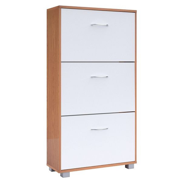 casaria Schuhschrank Buche/Weiß 115x60x24cm, 100480