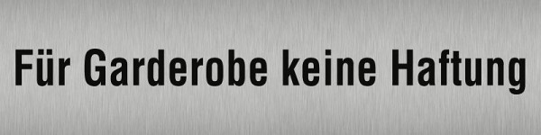 Moedel Piktogramm Für Garderobe keine Haftung, Edelstahl, selbstklebend, 160x40 mm, 57328