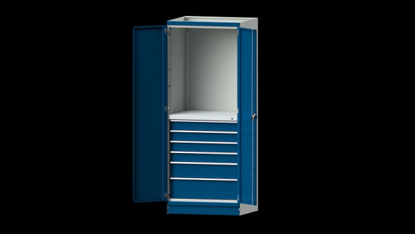 ANKE Werkbänke Basisschrank modulares Schranksystem, Modell 3007, 865 x 720 x 2200 mm, RAL 7035/5010, 631.133