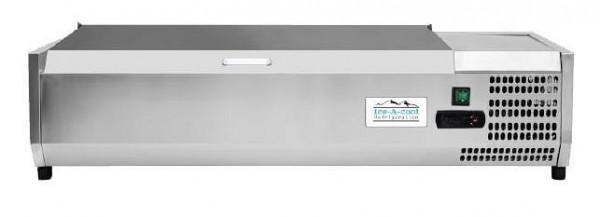 Ice-A-cool Aufsatzkühlvitrine, Edelstahldeckel, Abmaße (BxTxH): 1415 x 395 x 270 mm, VRX1400/380S