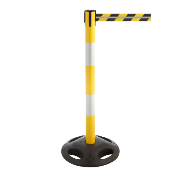 Stein HGS Personenleitsystem 'P-Line R25' aus Kunststoff, Pfosten mit Reflektor, schwarz/gelb mit Reflektorstreifen, 3,5 m, gelb, 65859.0004