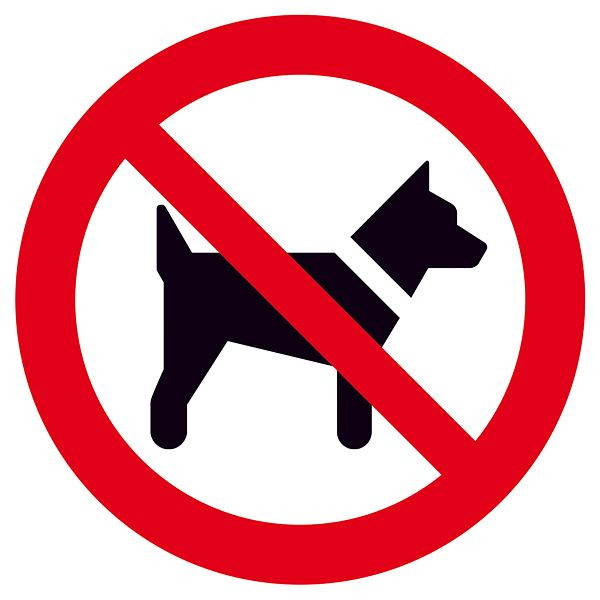 SafetyMarking Verbotsschild, Mitführen von Hunden (Tieren) verboten, Ø 20 cm, Folie, selbstklebend, 21.0999
