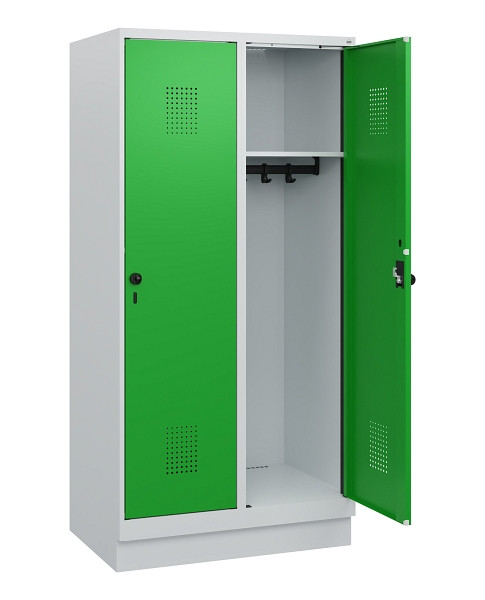 C+P Spind Evolo PLUS, Sockel, 2 Abteile, 1630x800x500mm, 7035/6037, Drehriegel, 0490205-22 S10011