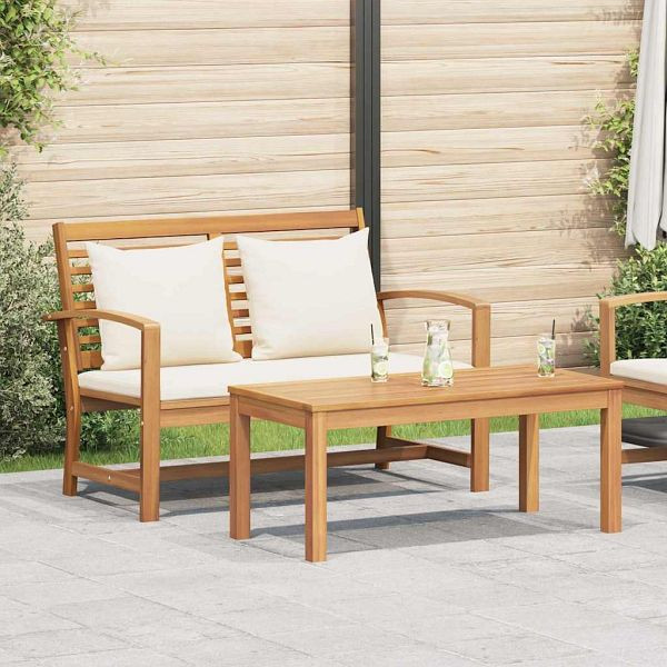 vidaXL Garten-Sofa-Set 2-teilig Natur Teak-Massivholz, 42006406