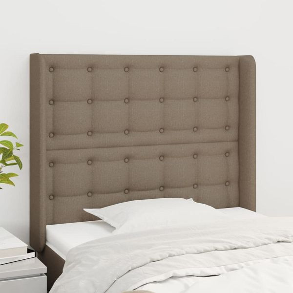 vidaXL Kopfteil mit Ohren Taupe 93x16x118/128 cm Stoff, 3120000