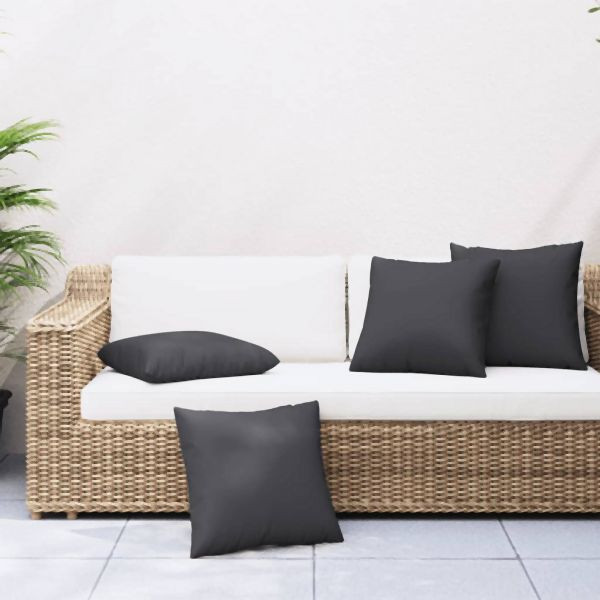 vidaXL Sofakissen 4 Stück Schwarz 60x60 cm Stoff, 360410
