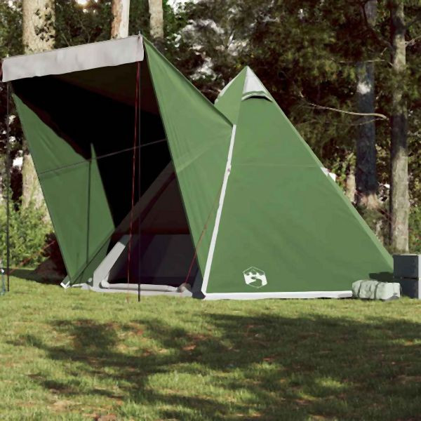 vidaXL Tipi-Familienzelt 6 Personen Grün Wasserdicht, 4009438