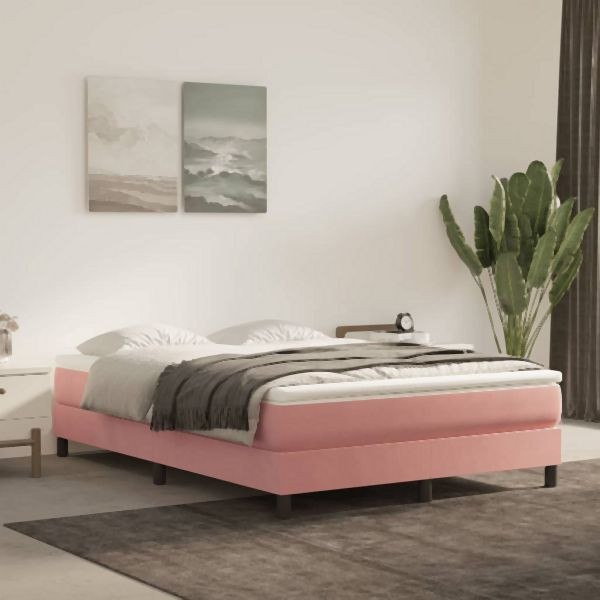 vidaXL Taschenfederkernmatratze Rosa 140x210x20 cm Samt, 4016587