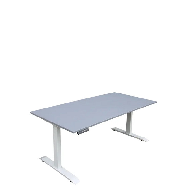 Lüllmann Elektrisch höhenverstellbarer Schreibtisch, 600-1250 x 1800 x 800 mm, grau, 114930
