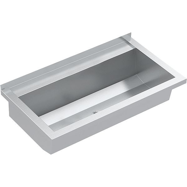 KWC Waschrinne, PLANOX, Edelstahl, Wandmontage, 800x210x442 mm, mit Armaturenbank, 2030043785