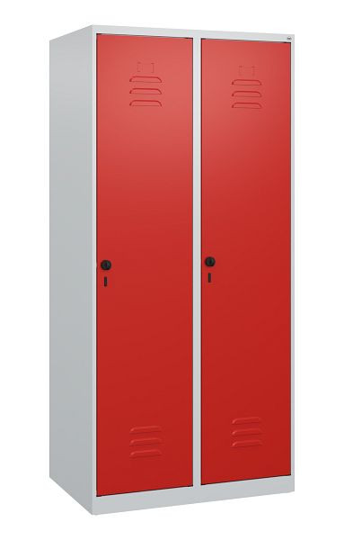 C+P Umkleidespind Classic PLUS mit Mitteltrennwand, 2 Abteile, 1700x800x500mm, 7035/3020, Drehriegel, 0800007-22F S10002