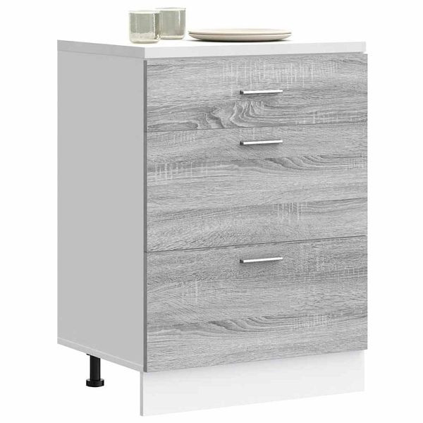 vidaXL Küchenunterschrank Grau Sonoma Holzwerkstoff, 854255