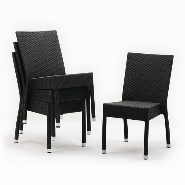 Bolero Rattanstühle anthrazit, Sitzhöhe: 45 cm, VE: 4 Stück, CF159