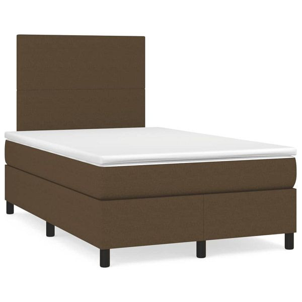 vidaXL Boxspringbett mit Matratze Dunkelbraun 120x190 cm Stoff, 3269870