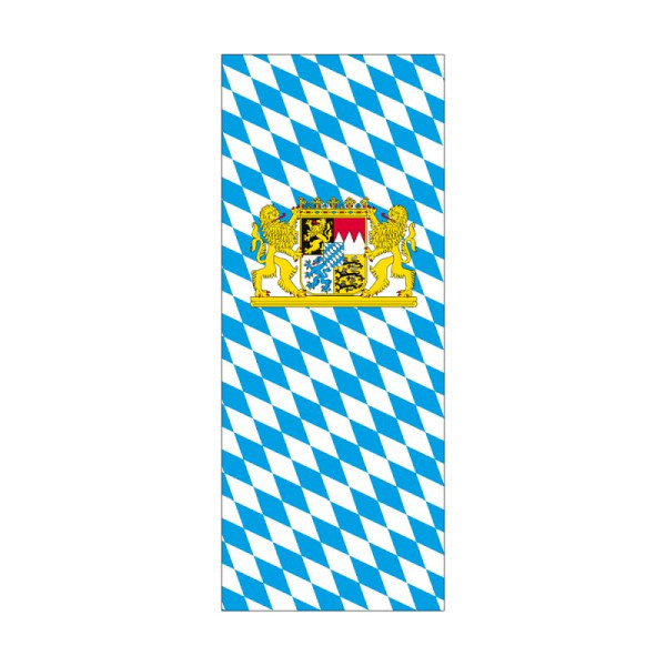 Stein HGS Landesflagge Bayern (Rauten mit Löwe), 400 x 150 cm (Hochformat), mit Kunststoff-Karabiner, FlagTop 160 g/m², für Fahnenmasten ab 8 m, ohne Hohlsaum, 26191