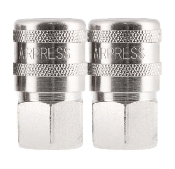 Airpress 2x Druckluft Schnellkupplung 1/4" Innengewinde ORION, 4301002