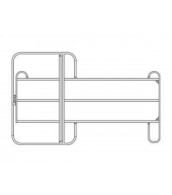 Growi Panel TRE-Classic mit Tor, 240 cm Breite x 220 cm Höhe, 3-rohrig, 19900360