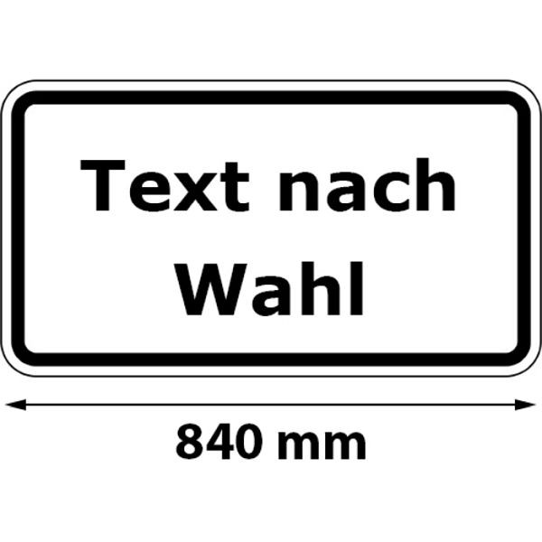 Stein HGS Zusatzschild mit Rand, Text nach Wahl, 840x840mm /RA1/Alform, randprofilverstärkt, 16.19900-61