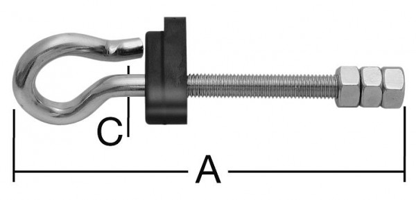 Vormann Schaukelhaken mit metrischen Gewinde 180 mm, verzinkt, VE: 10 Stück, 007900767AV
