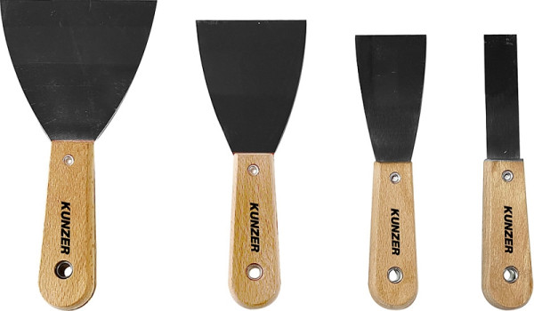 Kunzer Holzgriffspachtel 4-teilig (25 mm, 50 mm, 75 mm, 100 mm), 7HGS04