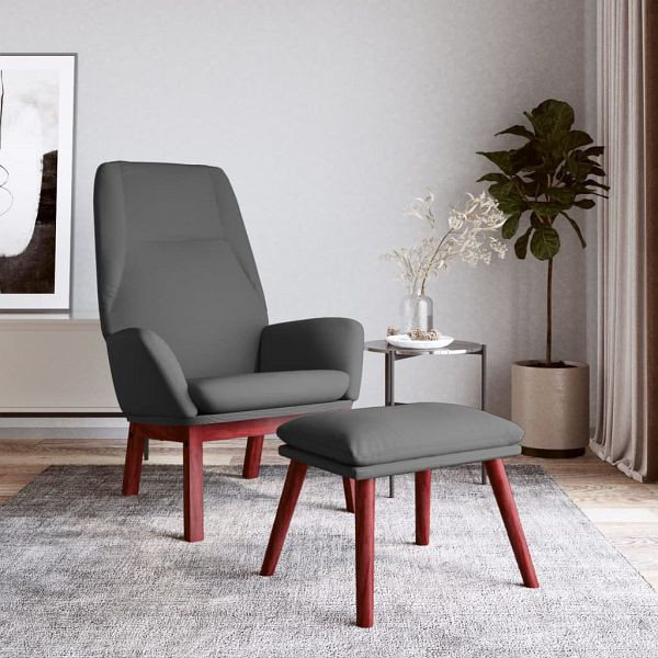 vidaXL Relaxsessel mit Hocker Dunkelgrau Stoff, 3097872