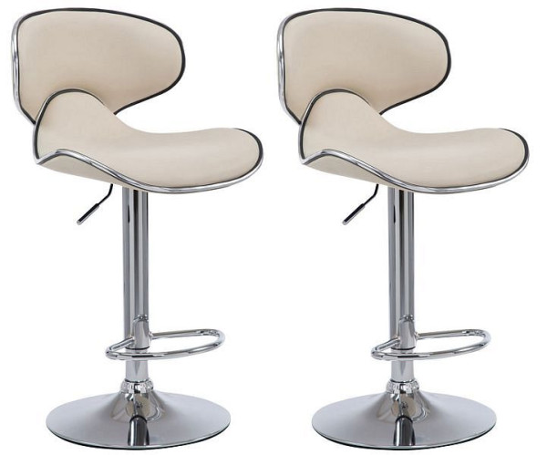 CLP Barhocker Las Vegas V2 Kunstleder chrom, creme, VE: 2 Stück, 308381