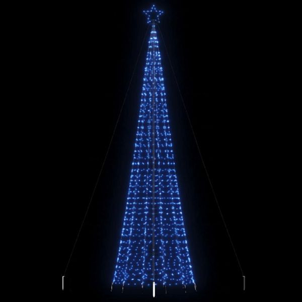 vidaXL LED-Weihnachtsbaum mit Erdspießen 1534 LEDs Blau 500 cm, 4016406