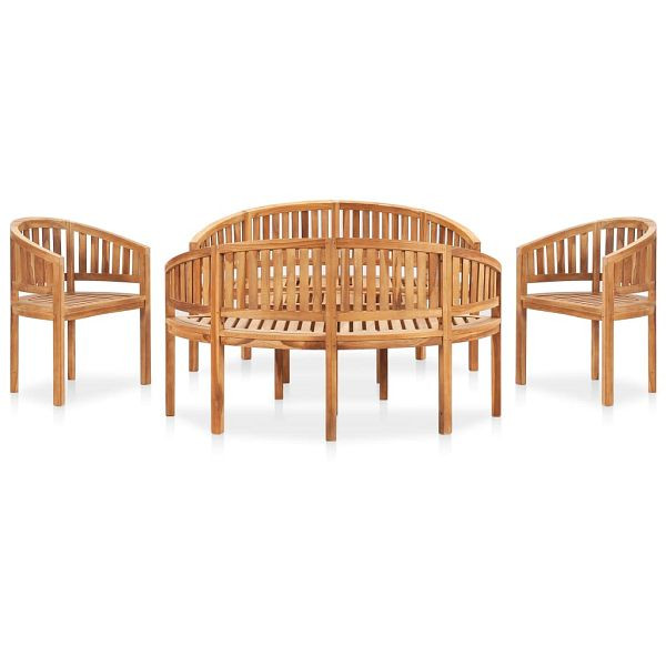 vidaXL 5-teilig Garten-Lounge-Set Massivholz Teak, 3059965