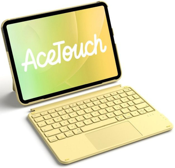 inateck Tastatur für iPad 11" (A16 2025), iPad 10, iPad Air 11" M4/M3/M2, iPad Air 5/4, iPad Pro 11" 4/3/2/1, QWERTZ, Acetouch, gelb, KB04122_yellow