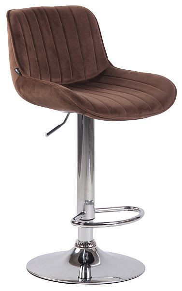 CLP Barhocker Lentini Samt chrom, braun, 318275, 4251756455095