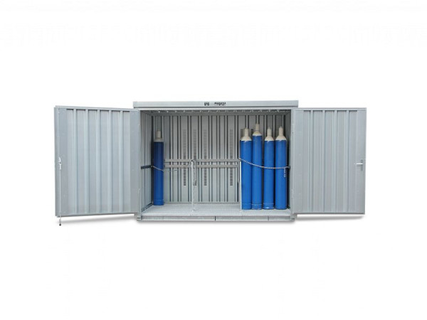 SÄBU SAFE Gasmagazin 366 LIF, verzinkt, montiert, mit Gitterrostboden, 3.050 x 2.170 x 2.250 mm, F11767-F911