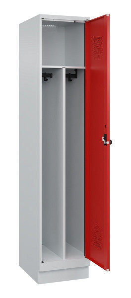 C+P Spind Evolo PLUS, mit Sockel, 1 Abteil, 1950x400x500mm, 7035/3020, Verschluss Drehriegel, 049020-12F S10005