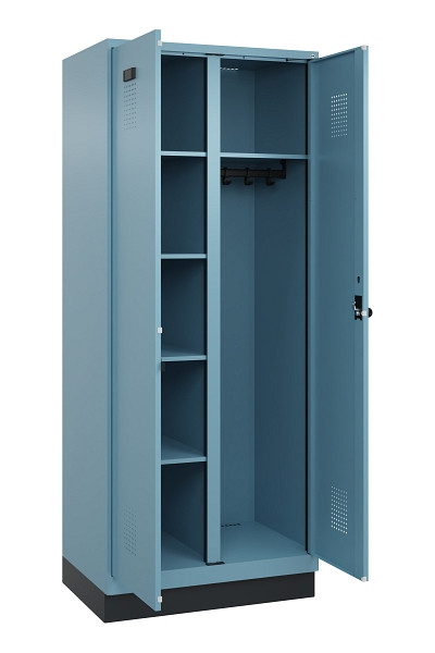 C+P Wäsche-/Garderobenspind Evolo PLUS, mit Sockel, 2 Abteile, 1950x800x500mm, 0, Drehriegel, 049620-22 S10021