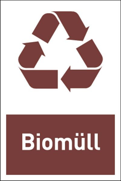 Schilder Klar Design-Recyclingschild: Biomüll, 100x150 mm Folie selbstklebend, 6655/60
