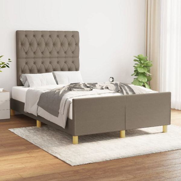 vidaXL Bettgestell ohne Matratze Taupe 120x200 cm Stoff, 3125288