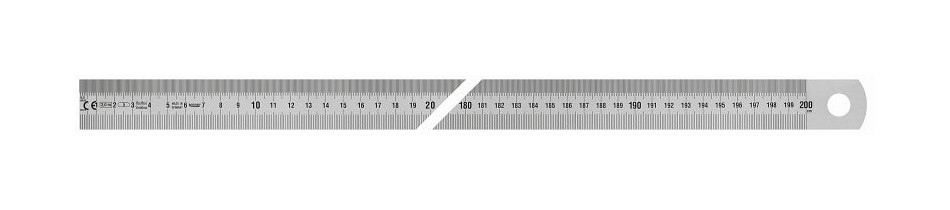 Vogel Germany Stahlmaßstab, doppelseitig, 2000 x 30 x 1,0 mm, Ablesung von links nach rechts, 1018020200D