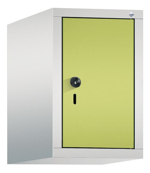 C+P Aufsatz-Garderobenschrank Evolo, 1 Abteil, H500xB320xT500 mm, Lichtgrau/Viridingrün, 48090-10 S10020