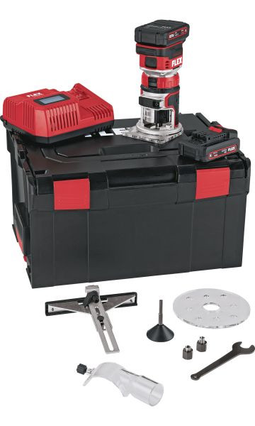 FLEX Akku Kanten- und Oberfräse 18 V CER 18.0-EC/2.5 Set, 531635